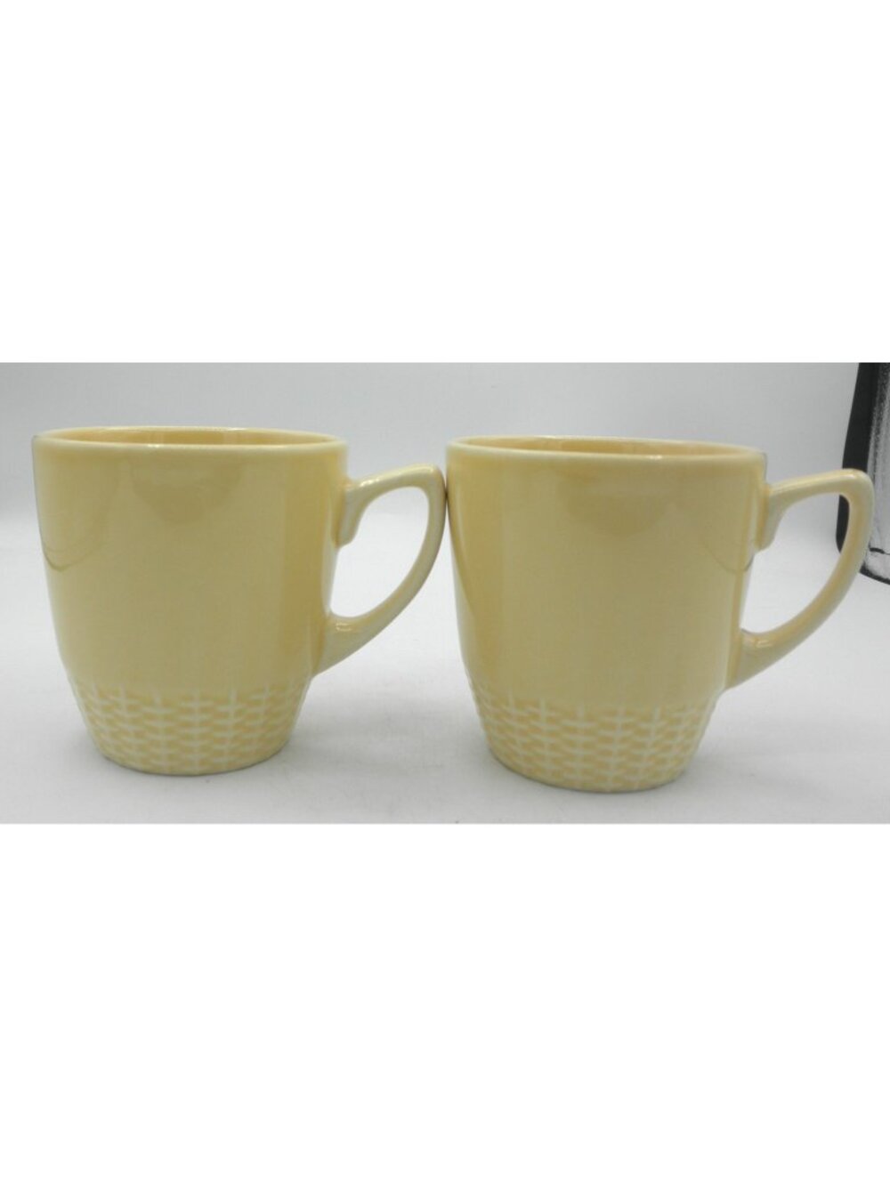 Basket Weave Yellow by Martha Stewart Mug Set of 2 Pattern Code: MTWBASY